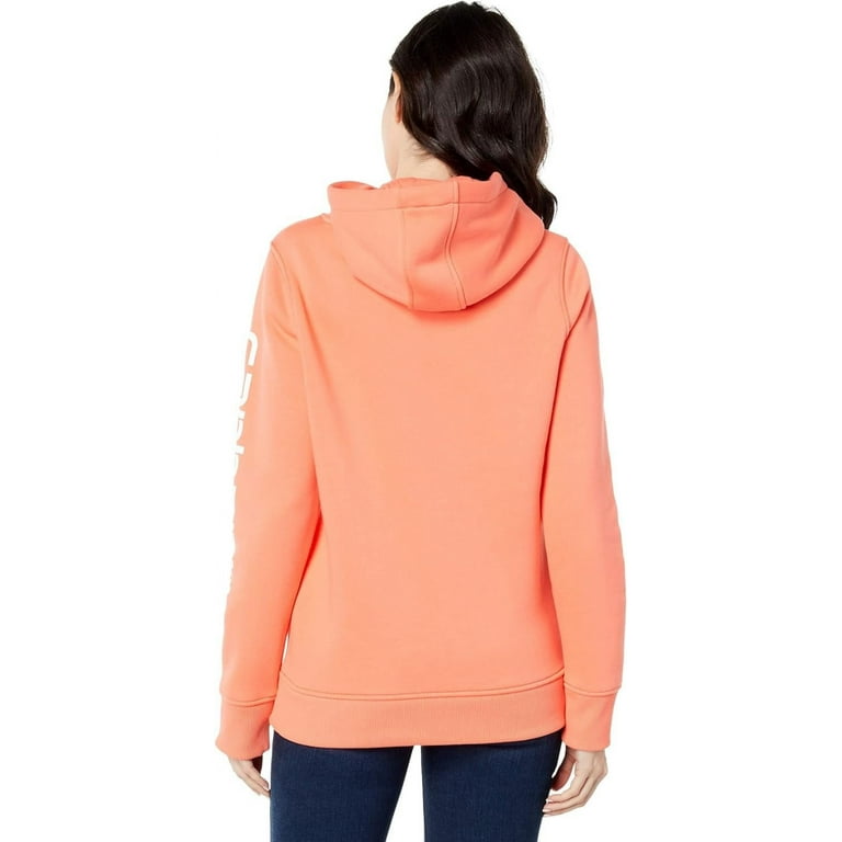 Carhartt Women s Relaxed Fit Midweight Logo Sleeve Graphic Sweatshirt Electric Coral XX Large Walmart