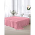 thumbnail image 6 of Pink Flat Sheets Only King Size, Soft Breathable Bed Top Sheets for Mattress, Pure Pink Luxury Bedding Flat Sheets for Home Hotel Bedroom Bed Protection, 6 of 9