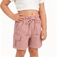 thumbnail image 6 of Umfun Girls' Multi-Pocket Cargo Shorts with Drawstring Waist - Durable Summer Utility Shorts for Outdoor Hiking & Casual Daily Wear, 6 of 9