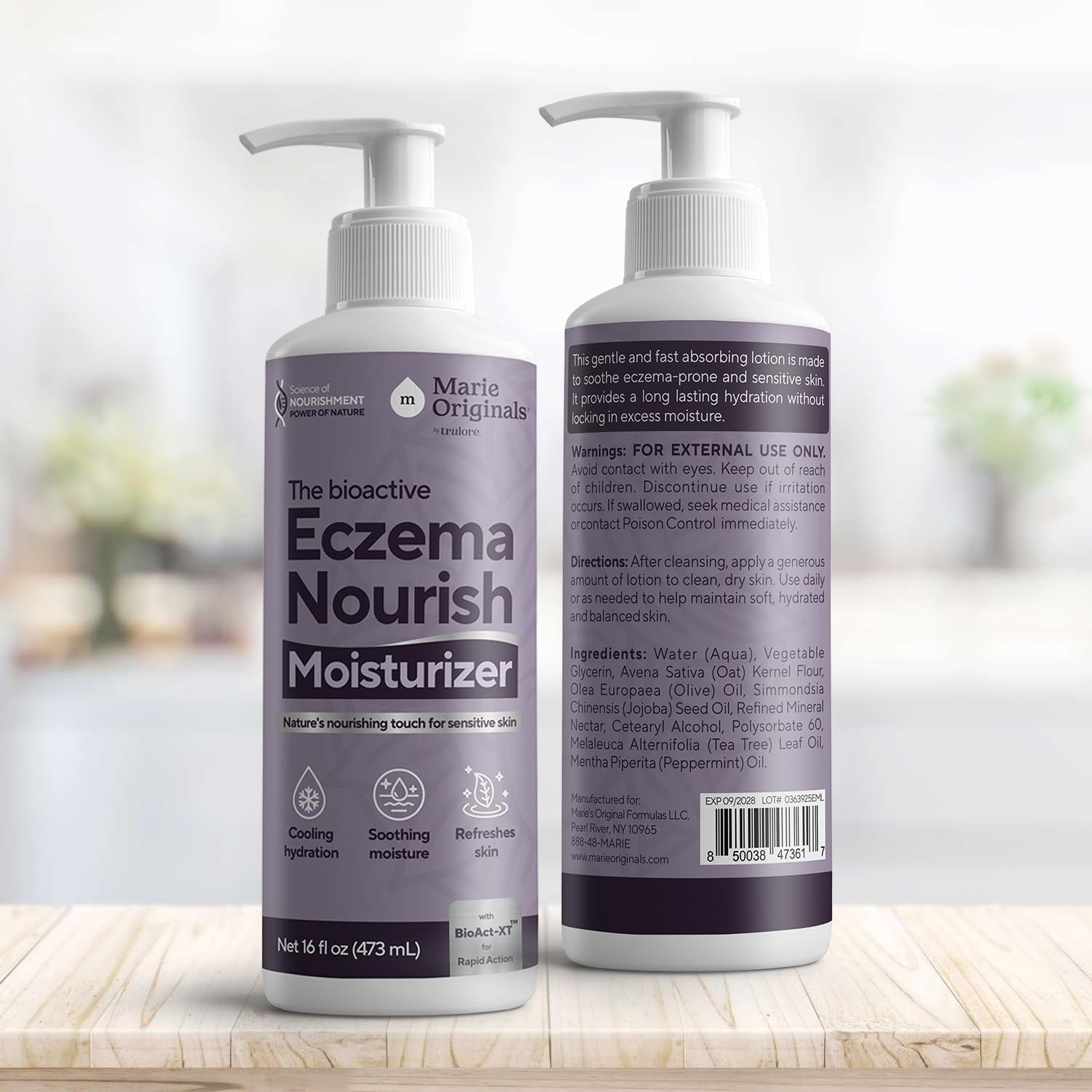 Marie Originals Eczema Nourish Moisturizing Lotion, Hydrating Cream for Dry, Itchy & Sensitive Skin, Hypoallergenic (2pack)