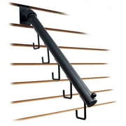 5 J Hook Slatwall Pipe Waterfall, 16.5" L Heavy Duty Round Pipe Line Faceout Hook, Black - 10 Pack