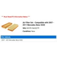 thumbnail image 2 of Air Filter Set - Compatible with 2007 - 2011 Mercedes-Benz S550 2008 2009 2010, 2 of 2