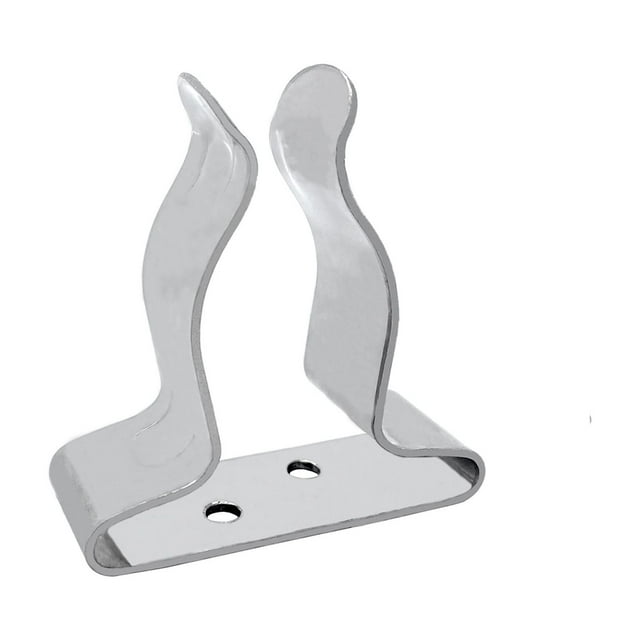 2 uds gancho de barco de acero inoxidable soporte de abrazadera de resorte Clip de resorte Clip de soporte plateado para anzuelo de barco, poste de barco, caña de pescar
