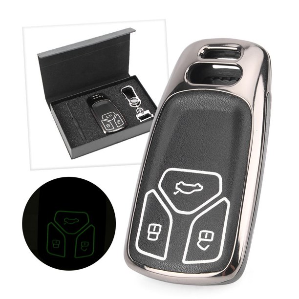 GZYF Car Key Case, 3 Button Metal Key Shell Cover for 2017 Audi A4,A6