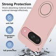 thumbnail image 6 of Compatible with Google Pixel 9 Case with Ring Kickstand Green, Google Pixel 9 Phone Case Silicone Liquid with Soft Microfiber Lining Slim Shockproof Protective Cover (Rosa), 6 of 14