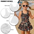 thumbnail image 6 of Xixirimido Retro Mushroom Floral Print Girls One Piece Swimsuits Sleeveless Swim Dress for Girls Skirted Bathing Suit Hawaiian Skirt Swimwear UPF 50+ Sun Protection, 10-11 Years, 6 of 7
