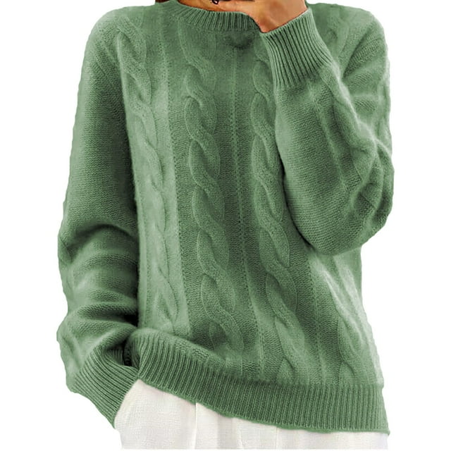WTXUE Chandail en Coton à Col Semi-Roulé à Manches Longues, Couleur Unie, Chandail avec Chandail de Base, Automne Hiver, Chandail Chaud, Coupe Décontractée, Chandails (Femmes) Taille 10