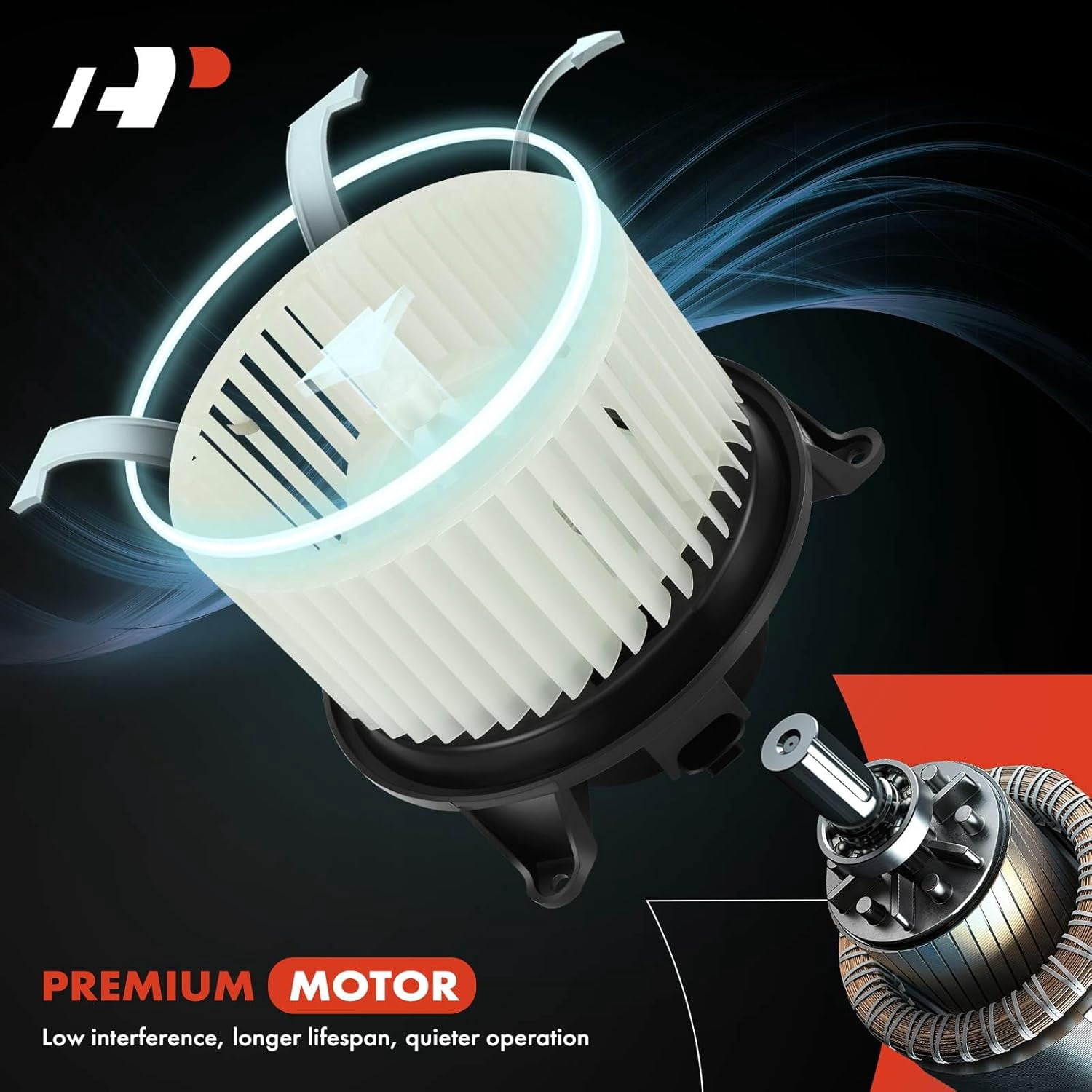 A-Premium Heater Blower Motor with Fan Cage Replacement for Chevrolet Silverado Avalanche GMC Sierra 1500 2500 Cadillac Escalade EXT Hummer H2