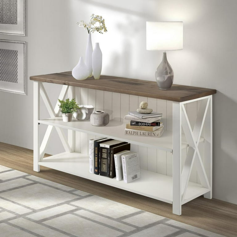 Solid wood farmhouse console table deals