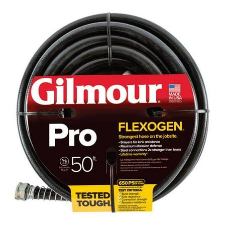 Gilmour  Flexogen 0.625 in. dia. x 50 ft. All Purpose Black Garden Hose