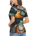 thumbnail image 3 of Qekee Hip-Hop Duck for Women's V Neck T Shirts Half Sleeve Tops Summer Tees-Small, 3 of 5