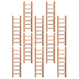 HORIALENCE 10Pcs Mini Wooden Ladder Beige Simulation Stairs Micro Landscape Adornment For Diy Accessory