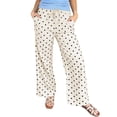thumbnail image 3 of Polka Dot Pants Women Y2K Print High Waisted Drawstring Wide Leg Pants Vintage Boyfriend Pants S, 3 of 9