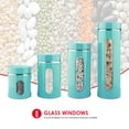 thumbnail image 4 of Home Basics 4-Piece Glass Canister Cylinder Set with Clear Window (Turquoise), 4 of 4