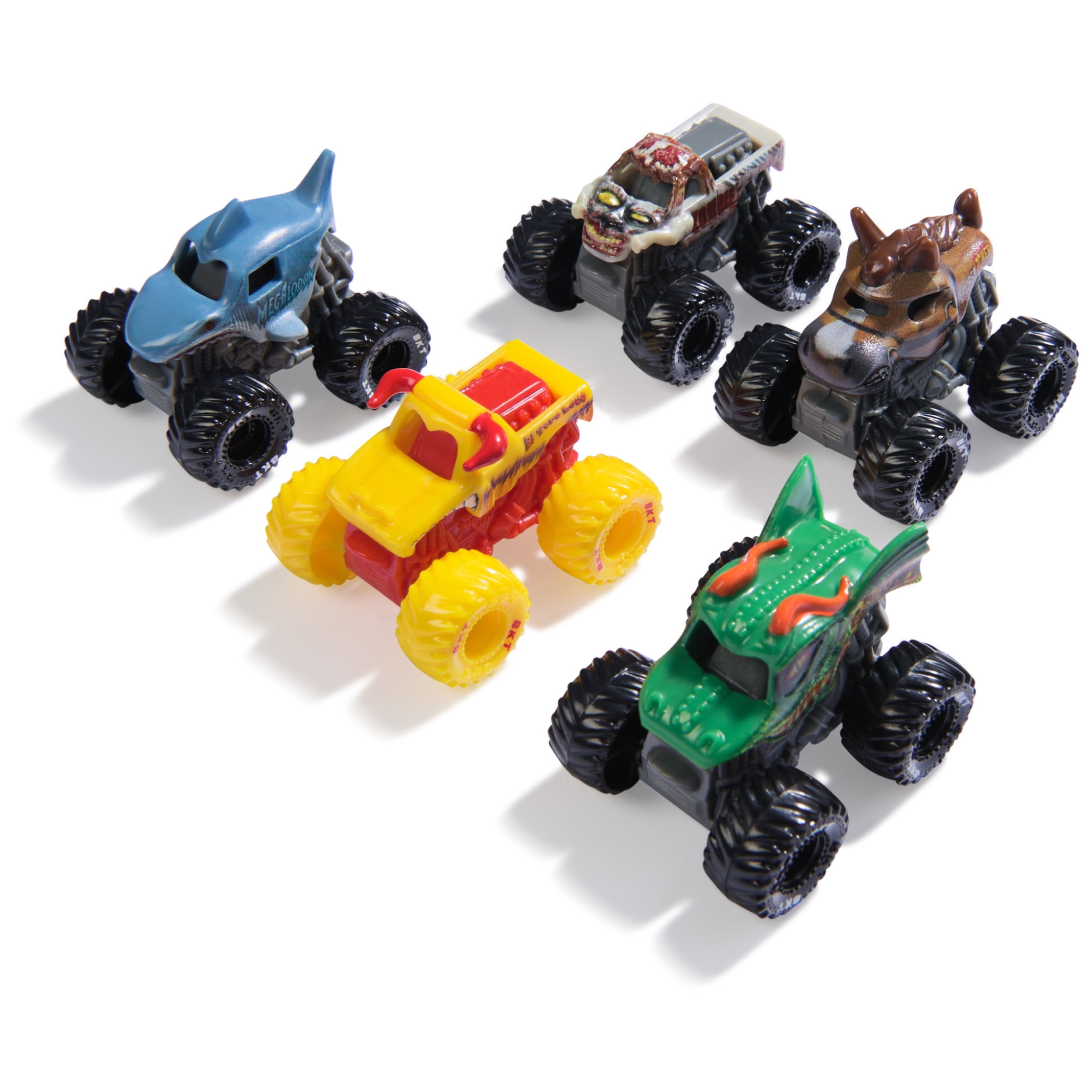 Monster Jam, 1:87 Scale Mini Truck 5-Pack with Mystery Collectible Vehicle for Ages 3+