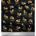 thumbnail image 3 of Soimoi Black Cotton Duck Fabric Waves & Fish Ocean Print Fabric by the Yard 56 Inch Wide, 3 of 3