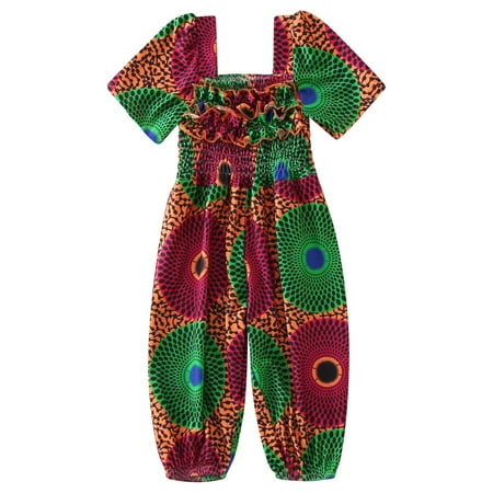

PEASKJP Girls Jumpsuits Rompers Overalls Skin-Friendly Texture Baby Girl Clothes Stuff Summer Cute Romper Jumpsuits Outfit Green 4-5 Years