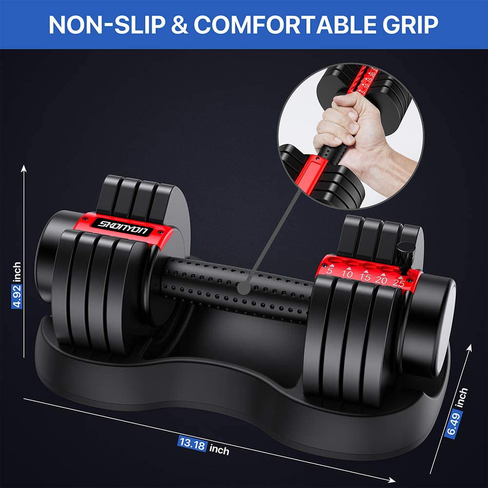 Details about   Steel Adjustable Dumbbell for Home Fitness Body Workout from 5-25 pounds Unisex 