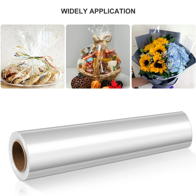 Cellophane Wrap Clear Gift Paper Wrapping Roll Baskets Bags Basket Plastic Cello Fruit Perfect Wrappings Rolls Thick