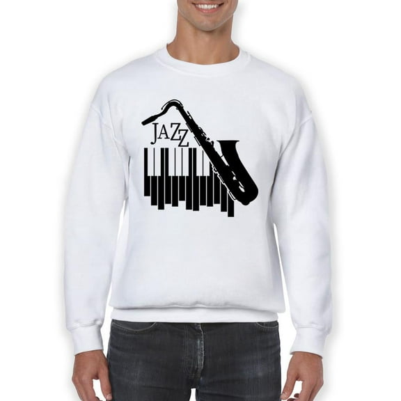 Jazz Sax And Piano Sweatshirt Men -SPIdeals Designs, Male XX-Large