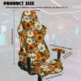 thumbnail image 5 of SCRAWLGOD Daisy Sunflower Print Orange Beige Set of 4 Gaming Chair Covers Cat Proof Game Computer Office Desk Chair Cover Protector with Armrest Slipcovers, 5 of 7