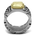 thumbnail image 2 of Two-Tone IP Gold (Ion Plating) Stainless Steel Ring with Epoxy in Jet for Women Celtic Theme Jet Stone Color Style TK2509 Size 12, 2 of 3