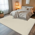 thumbnail image 5 of White Swan 5x8 Area Rugs, Farmhouse Solid Beige Color Modern Art Non-Skid Rubber Backing Large Rectangle Rugs - Living Room Bedroom Home Office, Indoor Floor Mat Carpets Washable Rug, 5 of 9