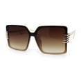 thumbnail image 4 of Womens Oversized Rimless Butterfly Rich Luxury Designer Fashion Plastic Sunglasses Ivory - Brown, 4 of 6