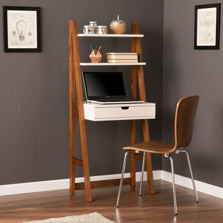 Harper Blvd Brooksdale White W Oak Leaning Desk Bookcase