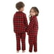 thumbnail image 4 of Conjunto de pijama de algodón de 2 piezas para niños, niñas, estampado a cuadros, ropa de descanso navideña, conjunto de pijamas de algodón para niños a cuadros, 4 of 4