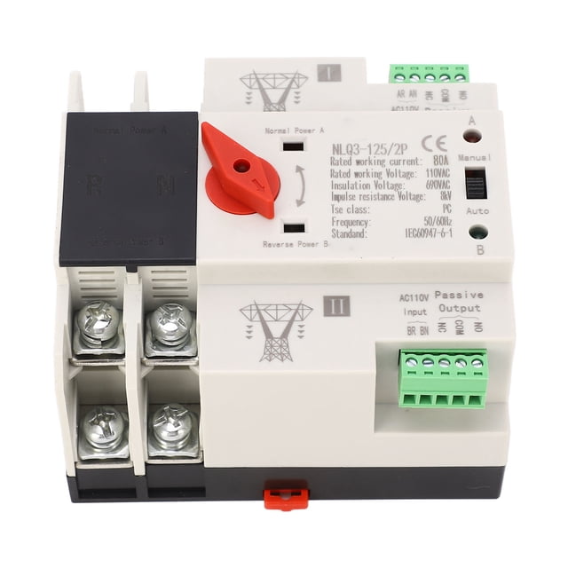 Interruptor de transferencia automático de doble potencia Bling Bling AC110V 80A