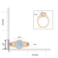 thumbnail image 4 of ANGARA Natural Round 1.6 ct Aquamarine Split Shank Ring with Diamond Halo in 14K Rose Gold for Women (Size-8mm) | March Birthstone, Anniversary, Jewelry Gift for Women | Natural Aquamarine Ring, 4 of 9