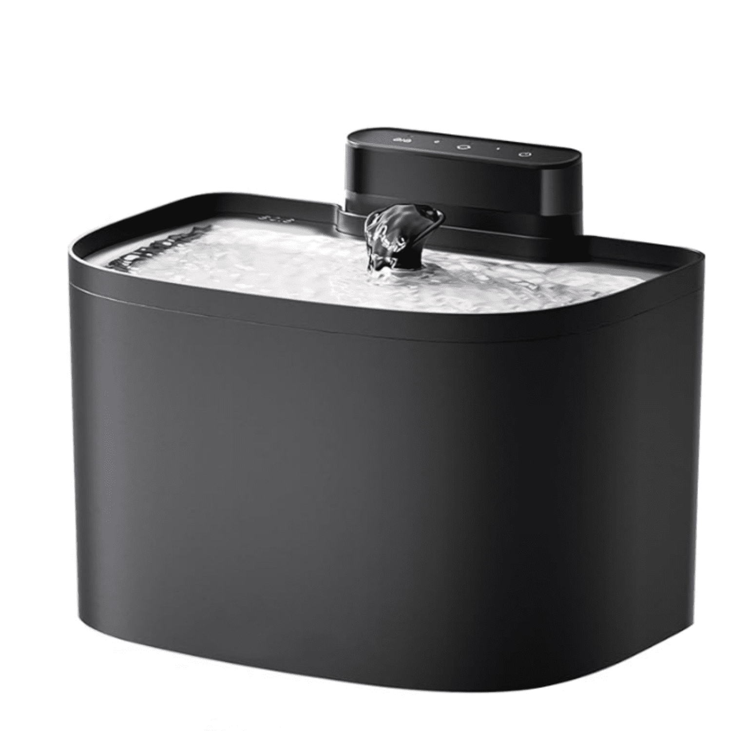 Pumpless Cat Water Fountain, Smart Cordless Fountains Battery Operated, 3.6L/122oz with Maglev Valve Technology Rechargeable Water Dispenser for Cat &Dog, 2 Filters,2 Nozzles(Black, M1)
