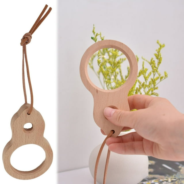 Clearance Sale! Dusknt Wood Magnifying Glass Small Portable Smoothing Sturdy Multi Purpose Wooden Magnifier for Book Reading Study Home, Small Portable Wooden Magnifying Glass