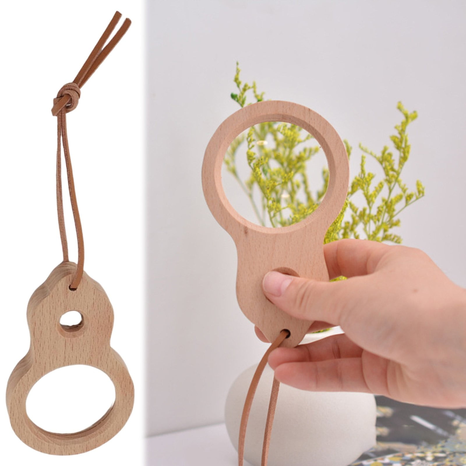 Goowood Magnifying Glass for Reading Small Portable Wood Magnifier Handheld Magnifying Glass for Kids Students Book Reading Study Home