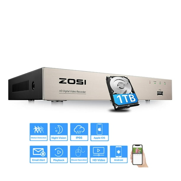 ZOSI 1080P 8CH 4in1 Security Camera DVR HD TVI CCTV DVR Network