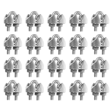 

40 pcs Stainless Steel U-Shaped Bolts Tensioning Wire Rope Clamp Hardwares