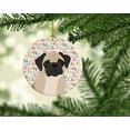 thumbnail image 2 of Pug Fawn #3 Christmas Ceramic Ornament 2.8 in x 2.8 in, 2 of 3