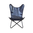 thumbnail image 2 of Carolina Monroe Butterfly Chair in Black Frame in Black Stitched Leather, 2 of 8