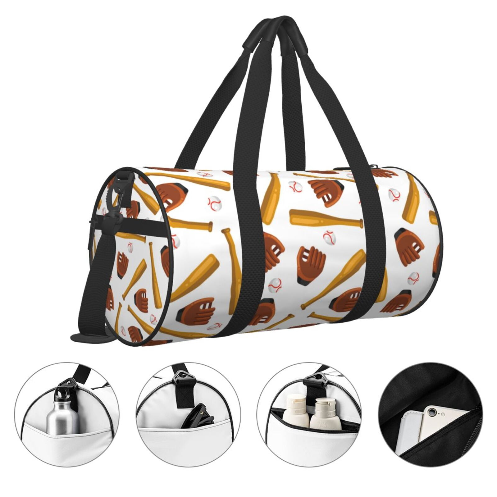 Vsdgher Baseball Sport 45L Foldable Duffel Bag, Sports Gym Bag,Overnight Bag, Portable Weekender Bag for Airplanes