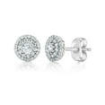 thumbnail image 2 of Boucles d'Oreilles Halo Double Rondes 1/2 Carat TW en Or Blanc 14k, 2 of 2