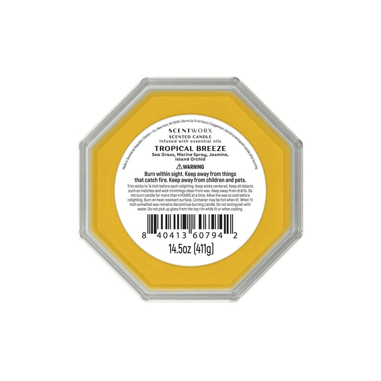 Scentworx 14.5 oz Tropical Breeze 3-Wick Jar Candle by Slatkin