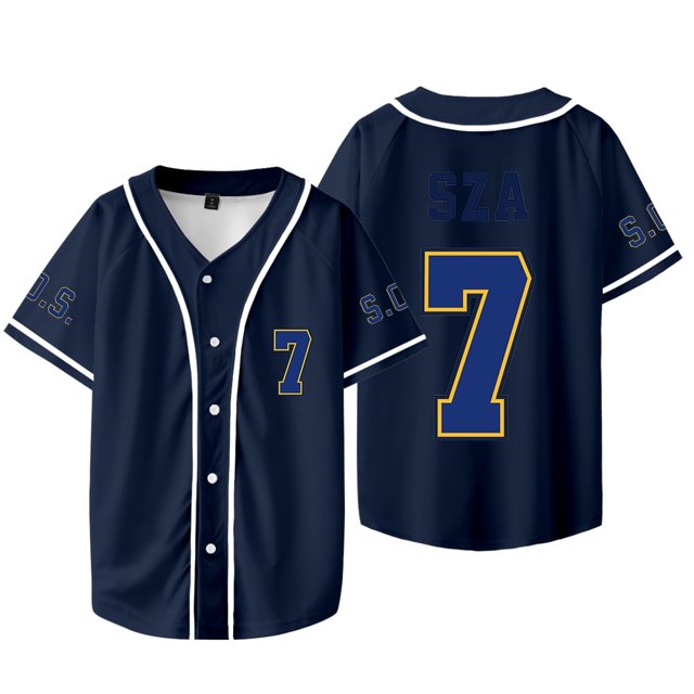 SZA 7 Maillot SOS Tournée Mondiale Unisexe Tee-Shirt de Baseball d'Été Merch de Concert Décontracté,TP,style 2