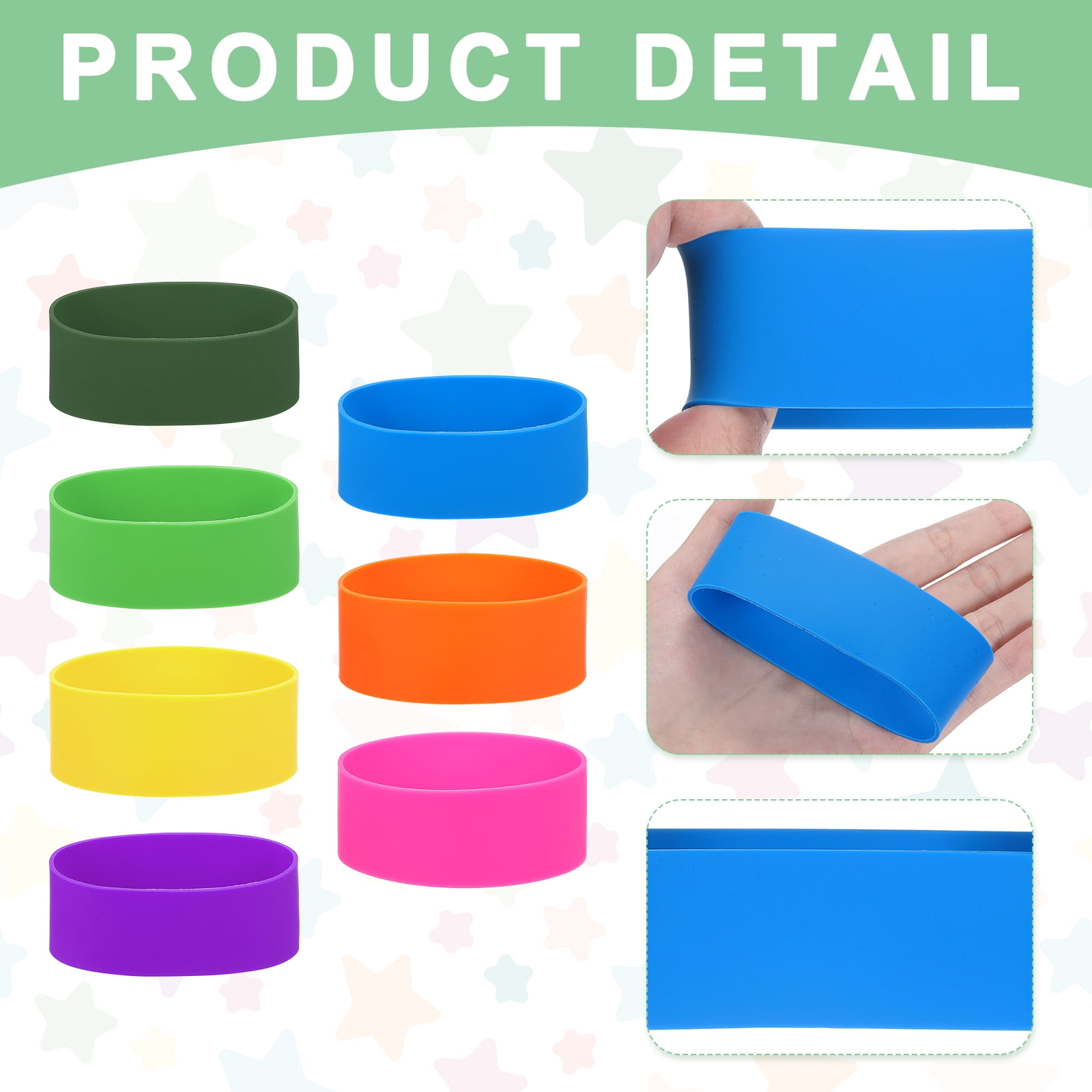 20Pcs Silicone Rubber Bands Non-slip 4.33 Inch for Art, Green