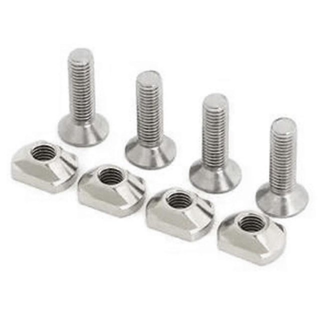 4Pcs M6 Hydrofoil Mounting Brass T-Nuts for Surfing All Hydrofoil Tracks Outdoors Surfing Accessories