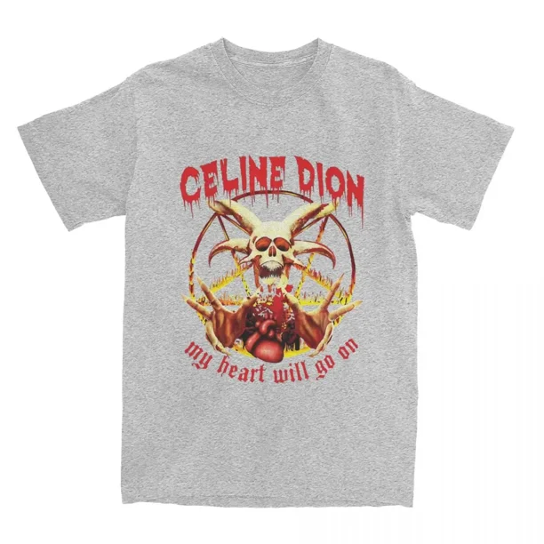 Camiseta de Celines Dion "My Heart Will Go On Metal", camisetas de verano, camisetas Harajuku de algodón para hombre, camisetas estampadas de manga corta