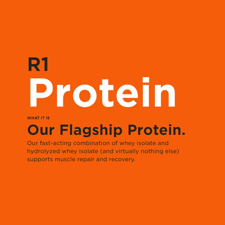 Rule 1 R1 Protein, Chocolate Fudge - 2.01 lbs Powder - 25g Whey Isolate &  Hydrolysate + 6g BCAAs - 29 Servings