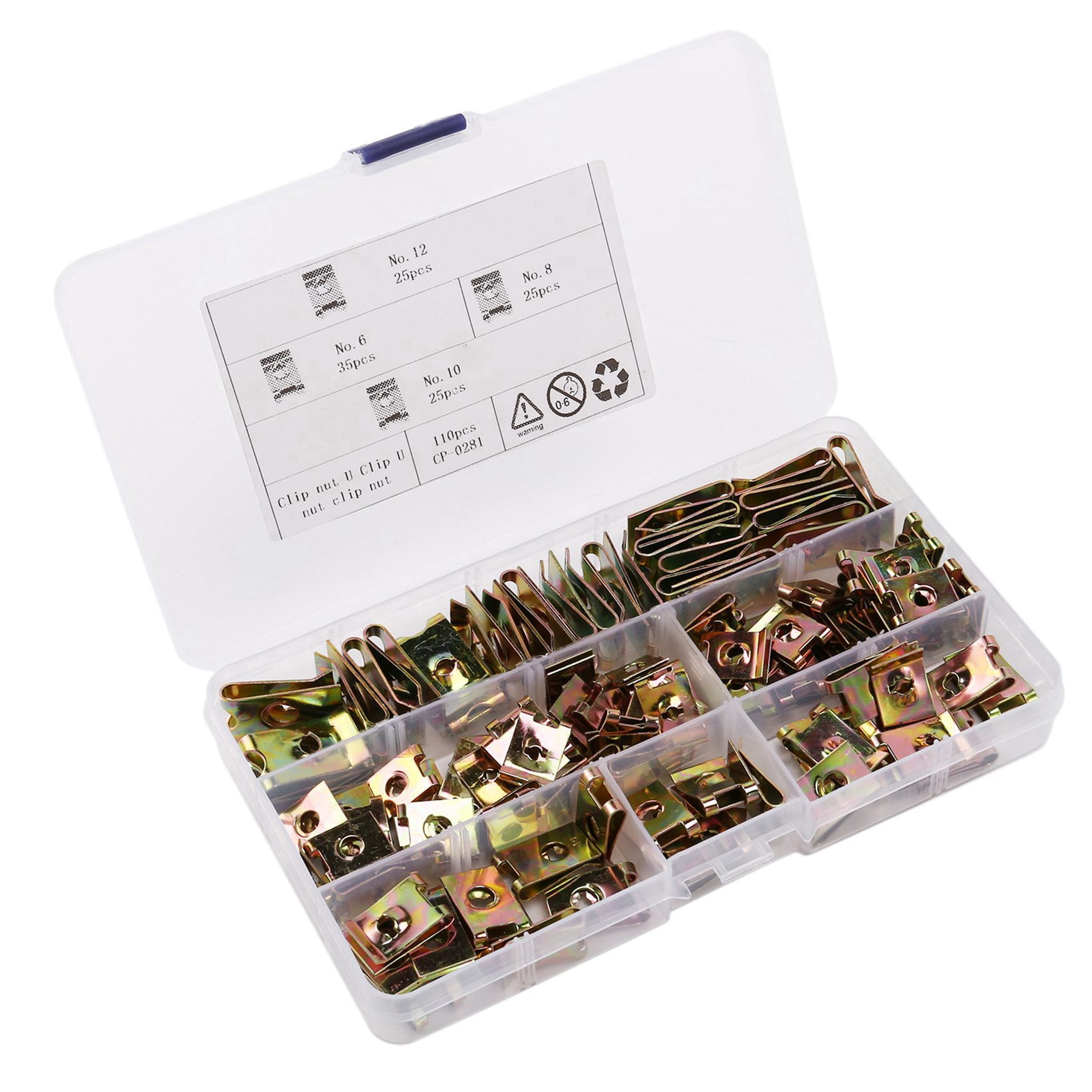 220Pcs Speed Fasteners U Nuts Self Tapping Screw Clip Hole Interior Door Trim Panel Clips Metal Rivets