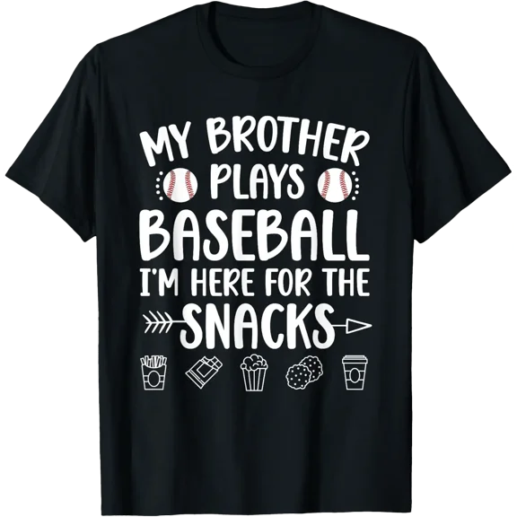 My Brother Plays Baseball Sister Support T-Shirt Size S-5XL