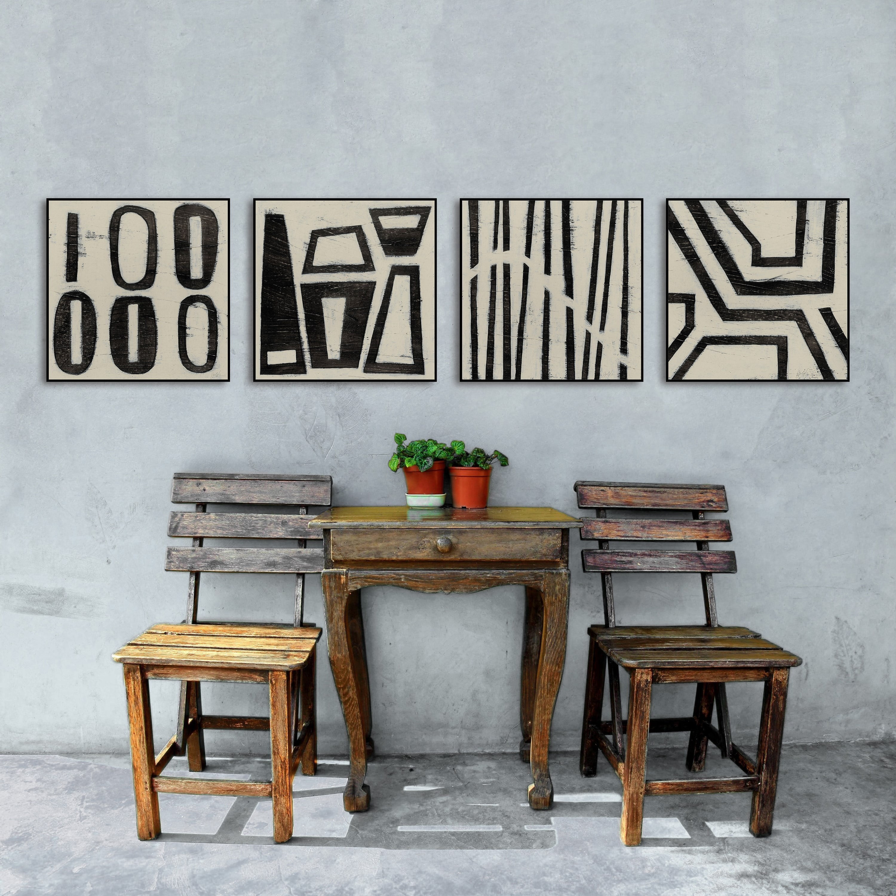 Hieroglyphs Quadriptych